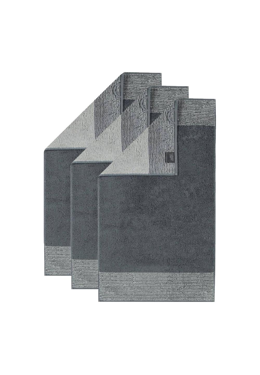 Cawö Gästetuch 3er Pack - Luxury Home C Two-Tone 30x50 cm Walkfrottier