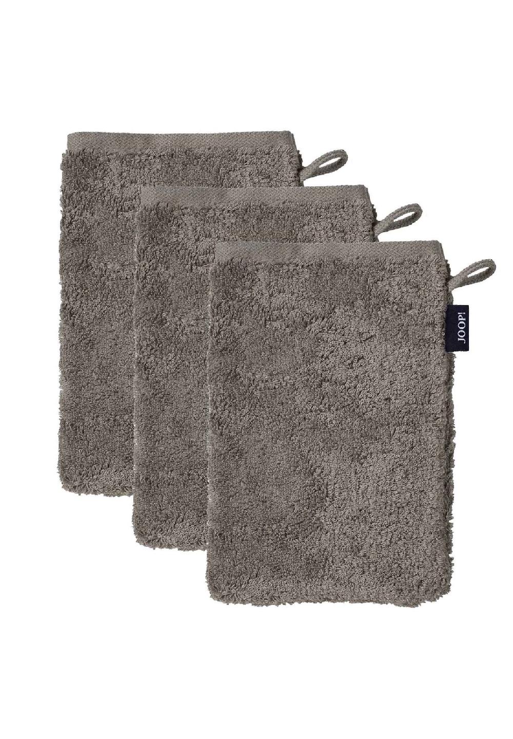JOOP Waschlappen 3er Pack - Waschhandschuh Doubleface 16x22cm Walkfrottier