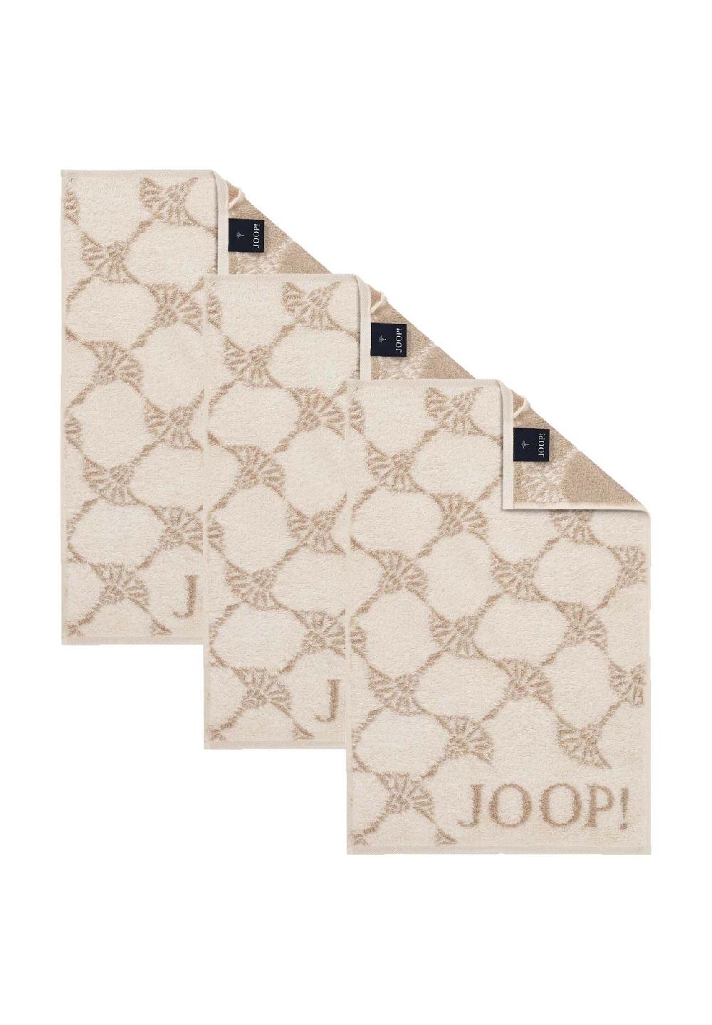 JOOP Gästetuch Classic Frottierkollektion 3er Pack - 30x50 cm Walkfrottier