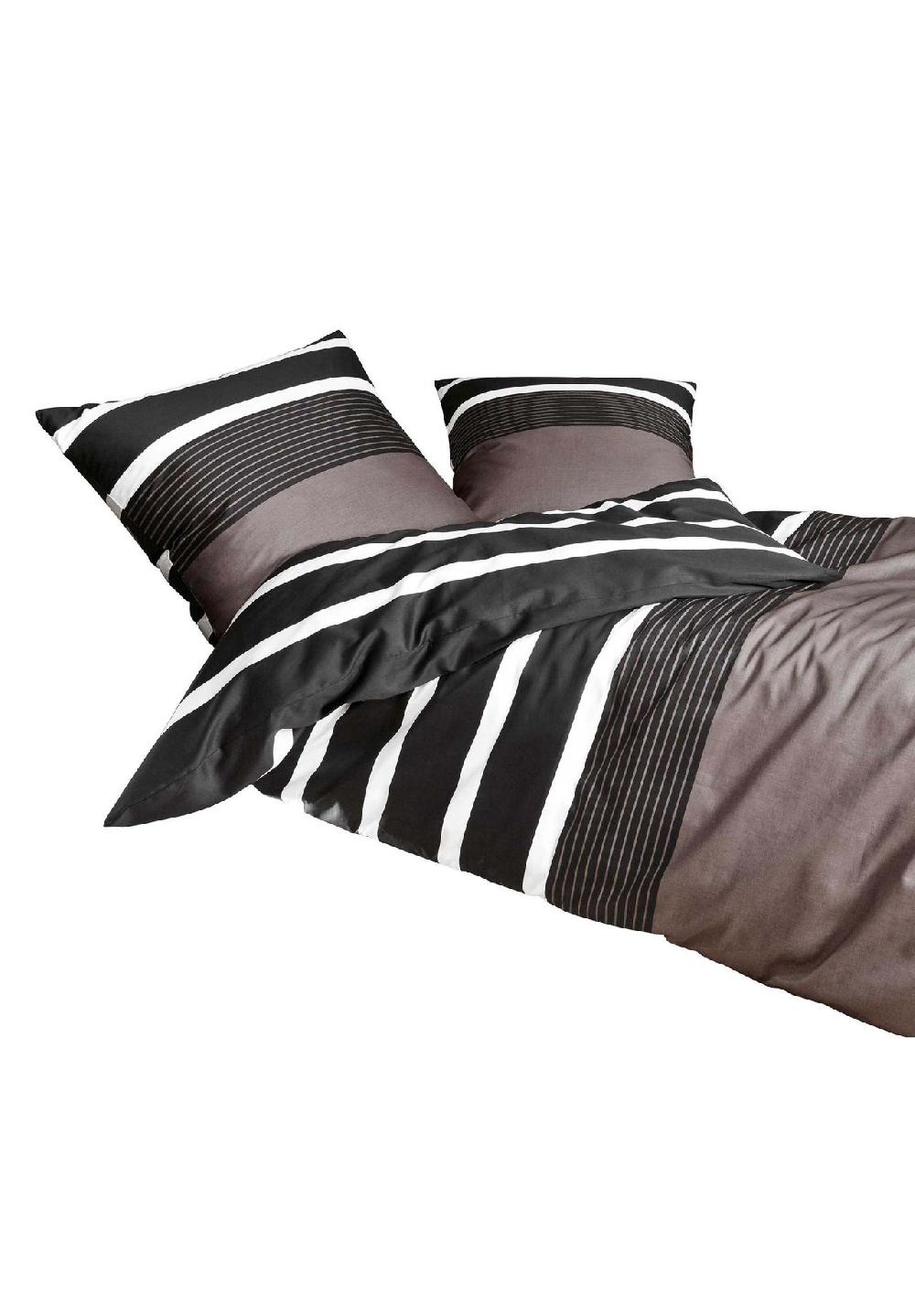Janine® Bettwäsche 2 teilig - Mako-Satin Baumwolle gestreift
