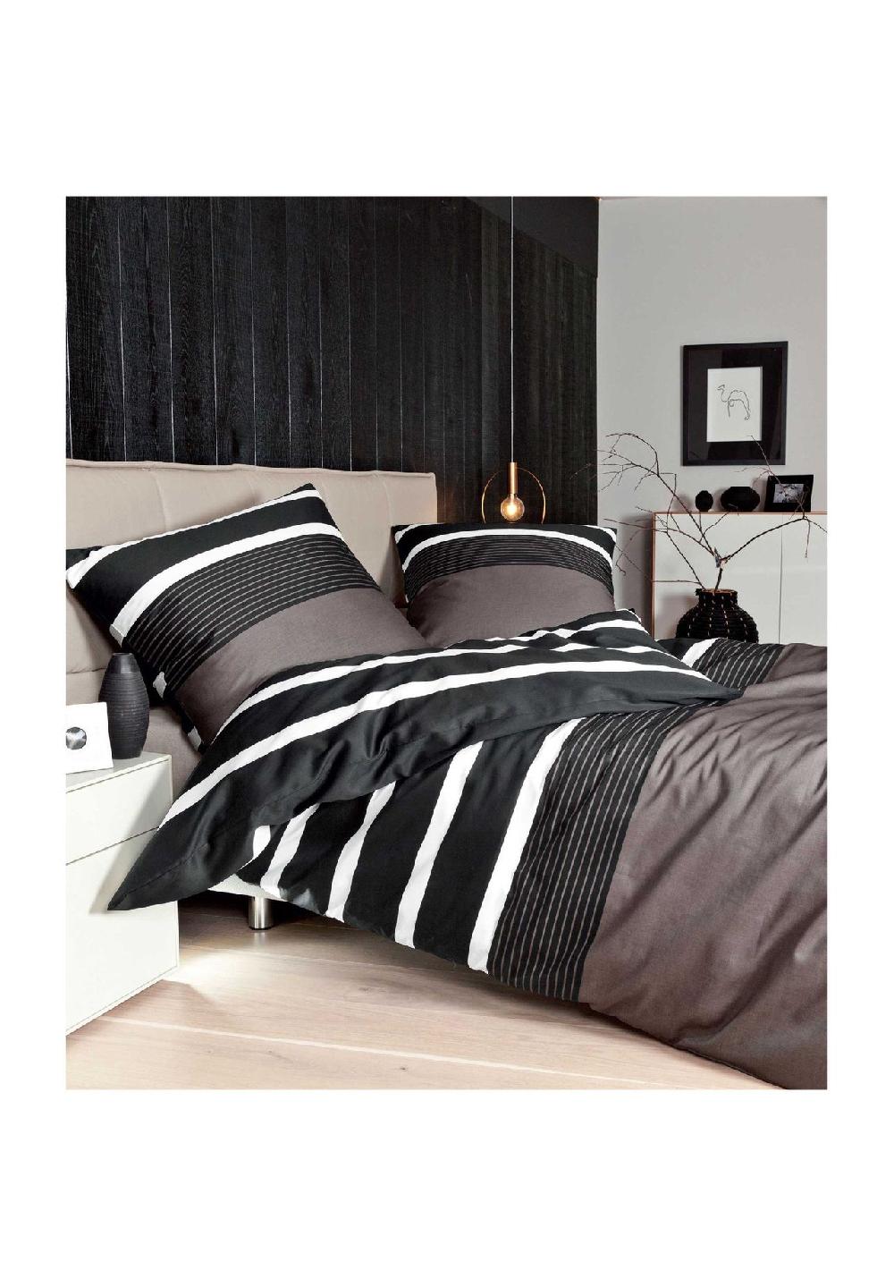 Janine® Bettwäsche 2 teilig - Mako-Satin Baumwolle gestreift Speichern exportieren