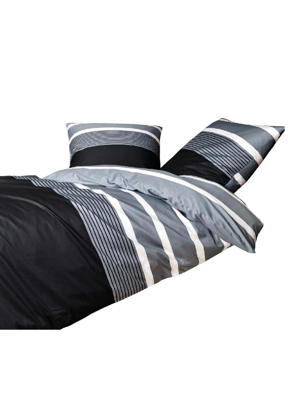 Janine® Bettwäsche 2 teilig - Mako-Satin Baumwolle gestreift
