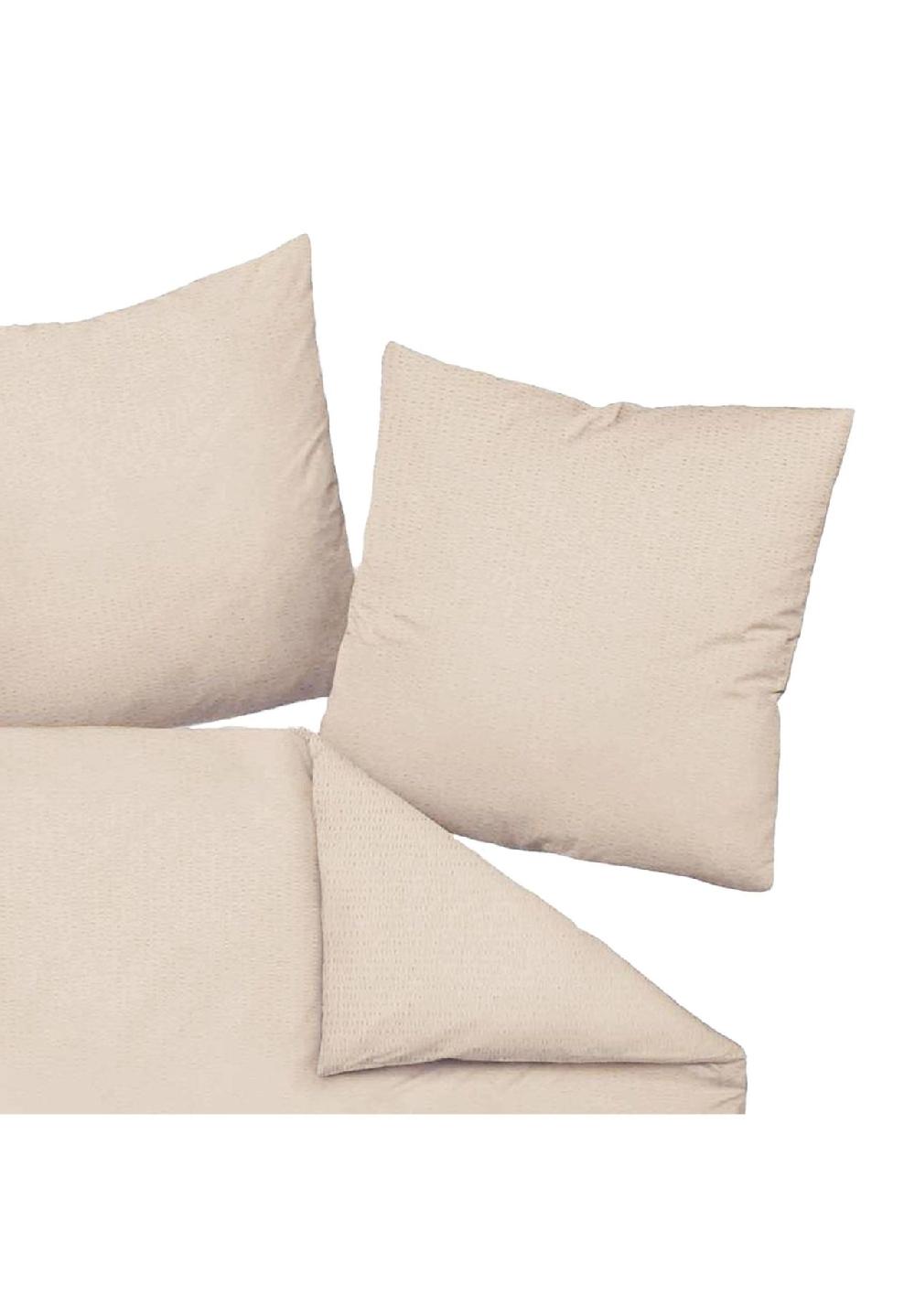 Janine® Bettwäsche 2 teilig - Mako-Soft-Seersucker Baumwolle bügelfrei uni Im Verkauf