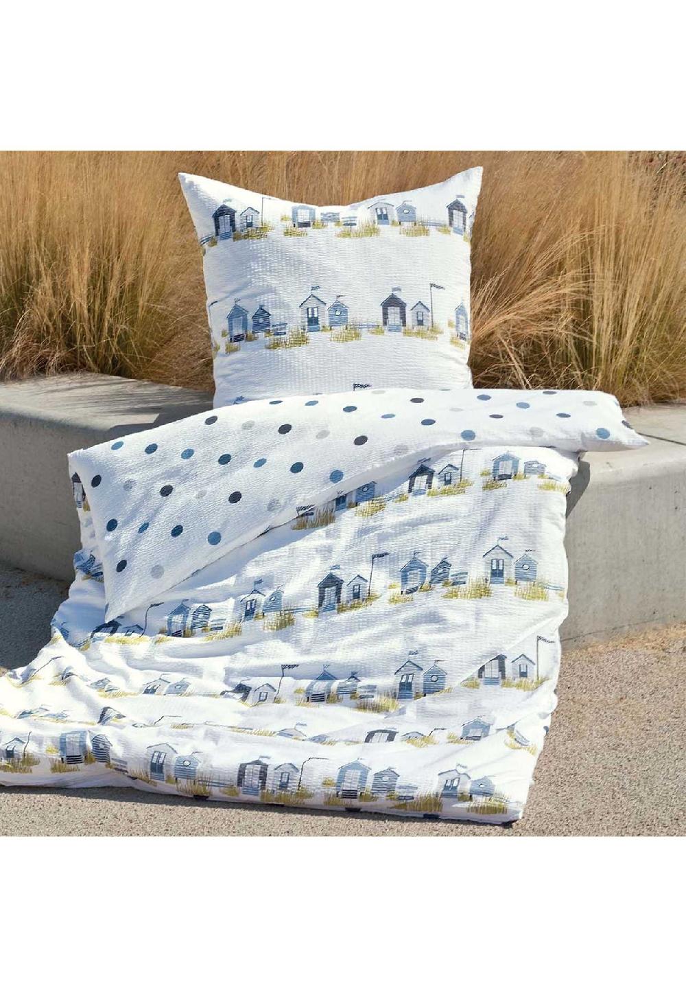 Janine® Bettwäsche 2 teilig - Mako-Soft-Seersucker Baumwolle bügelfrei uni zollfrei