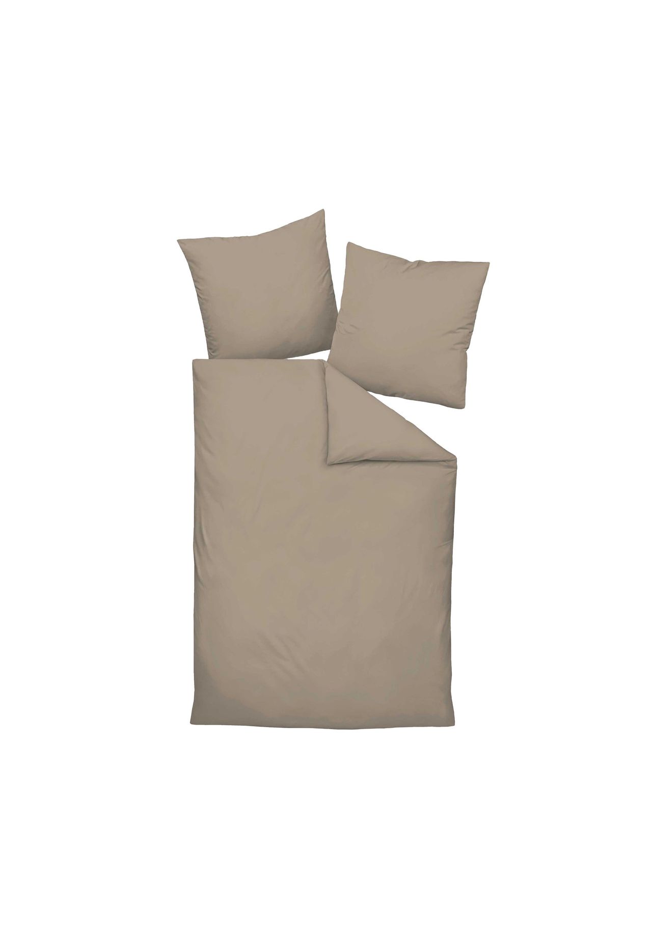 Janine® Bettwäsche 2 teilig - Mako-Satin Baumwolle mercerisiert Seidenfinish uni
