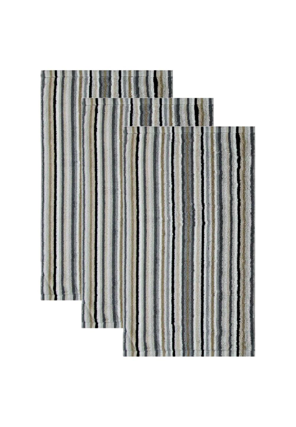 Cawö Gästetuch 3er Pack - C Life Style Stripes 30x50 cm Walkfrottier