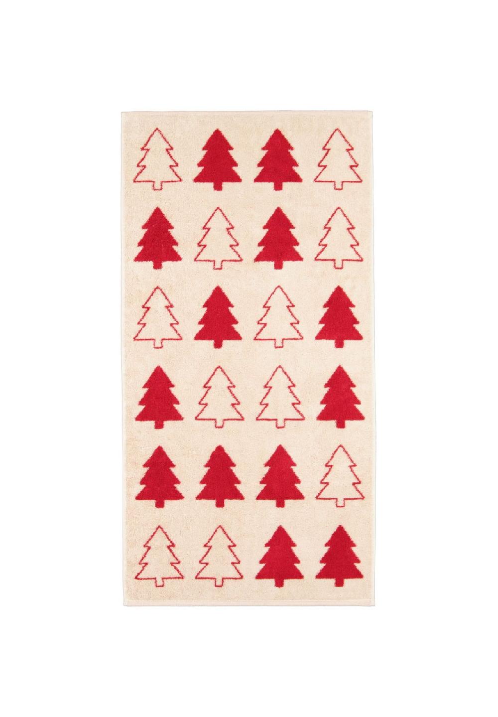 Cawö Handtücher Christmas Edition Tannenbäume 794 natur-rot - 32 Zeitlich begrenztes Angebot