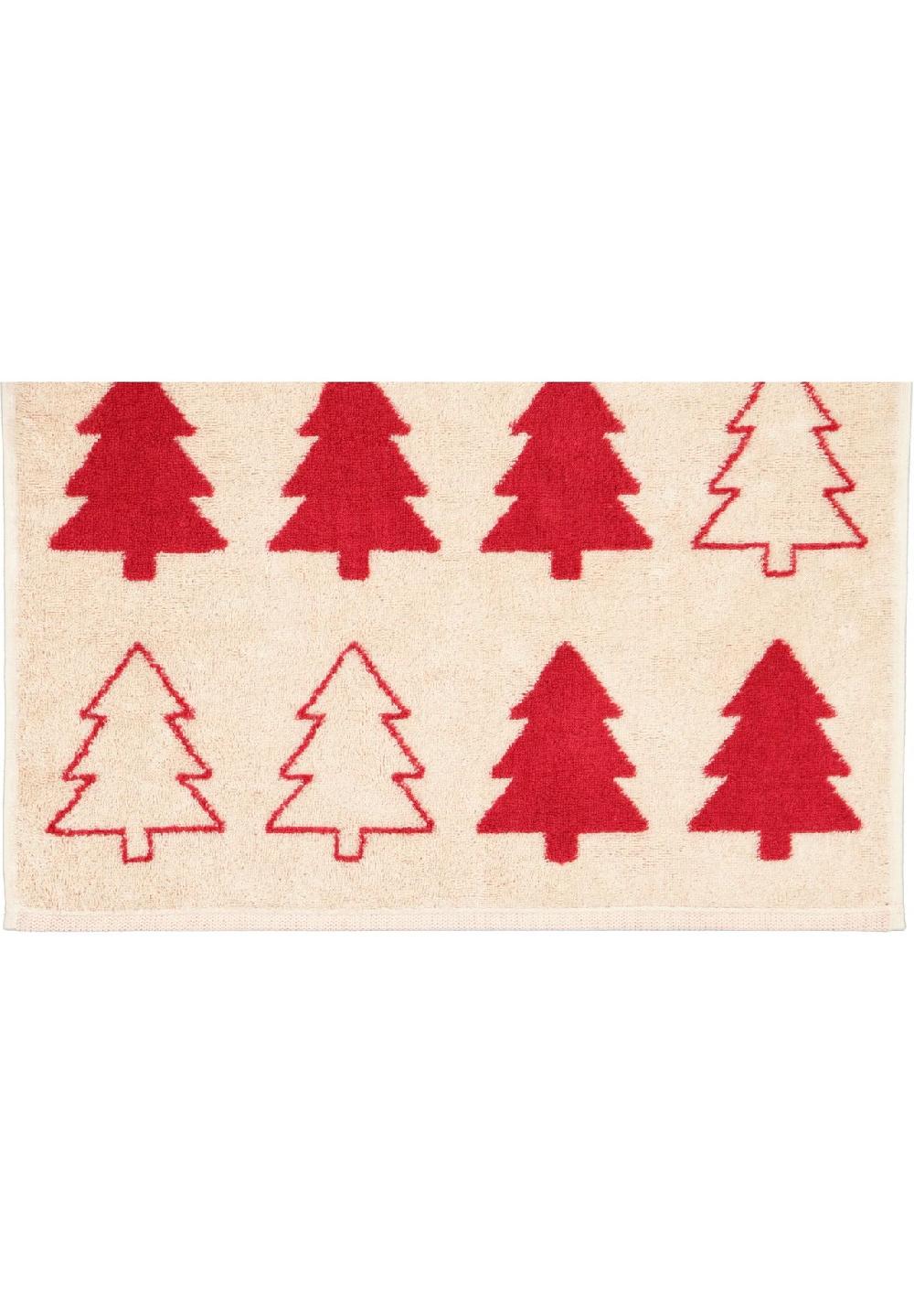 Cawö Handtücher Christmas Edition Tannenbäume 794 natur-rot - 32 Zeitlich begrenztes Angebot