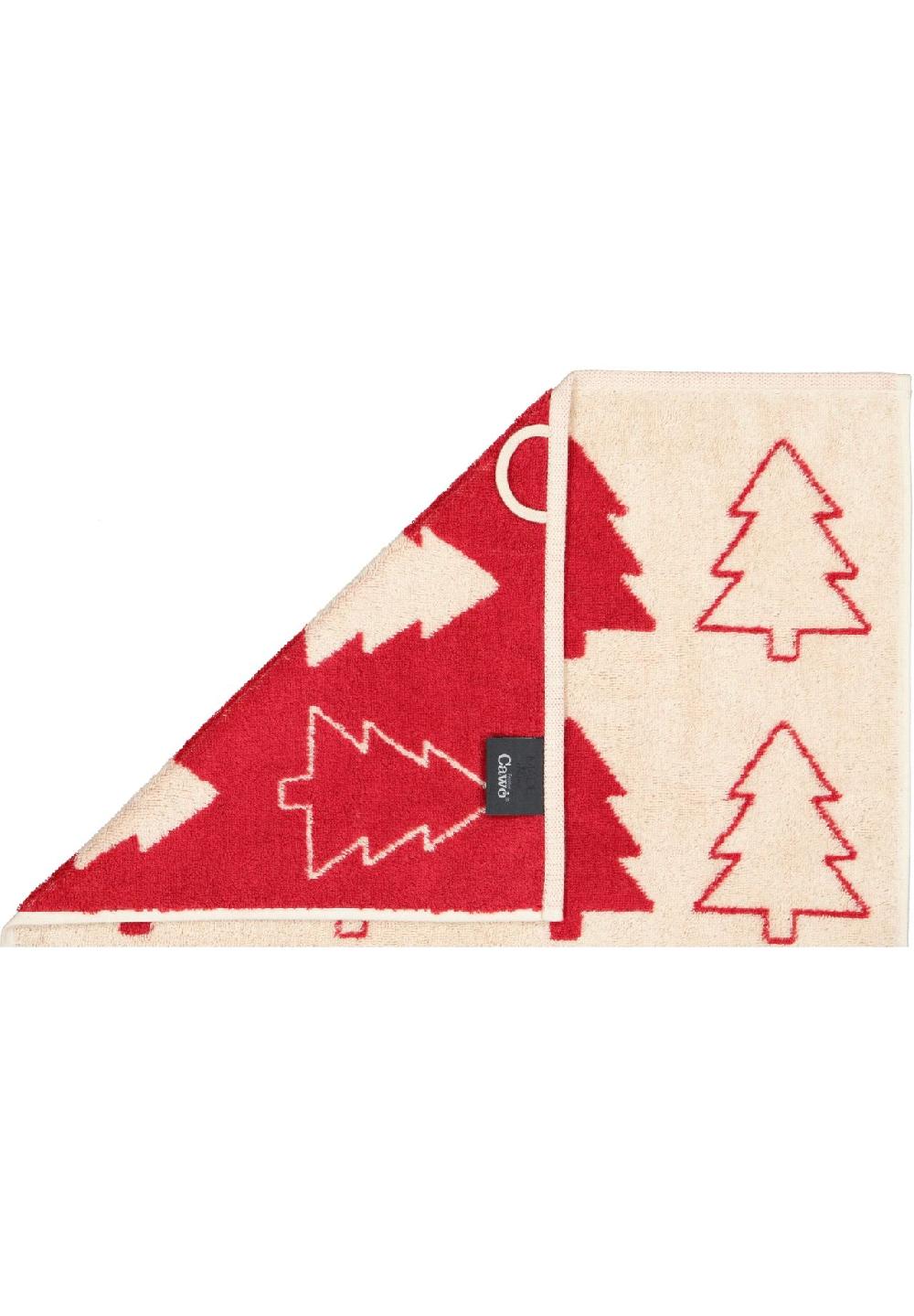 Cawö Handtücher Christmas Edition Tannenbäume 794 natur-rot - 32 Zeitlich begrenztes Angebot
