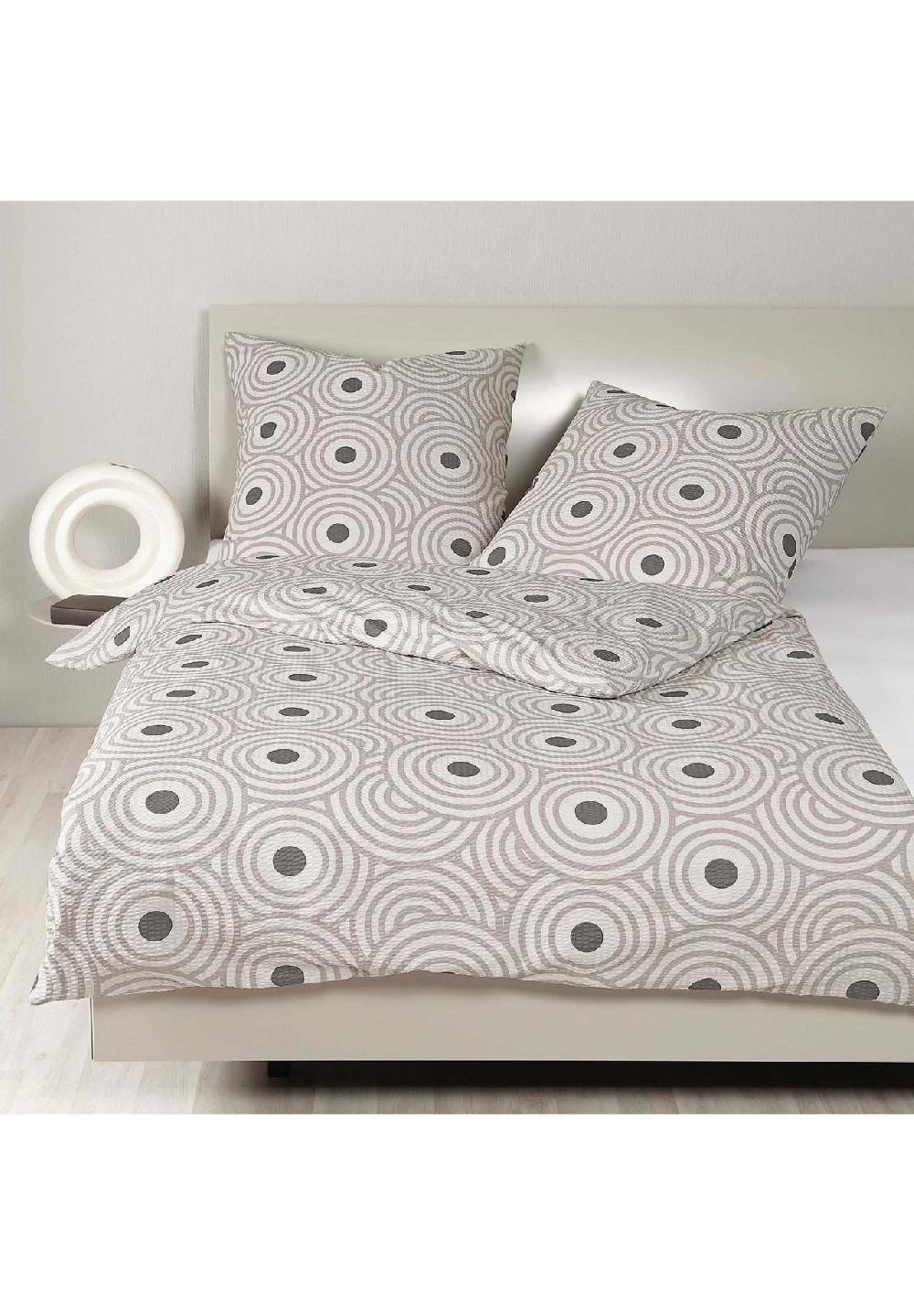 Janine® Bettwäsche 2 teilig - Mako-Soft-Seersucker Baumwolle bügelfrei uni Blitzangebot