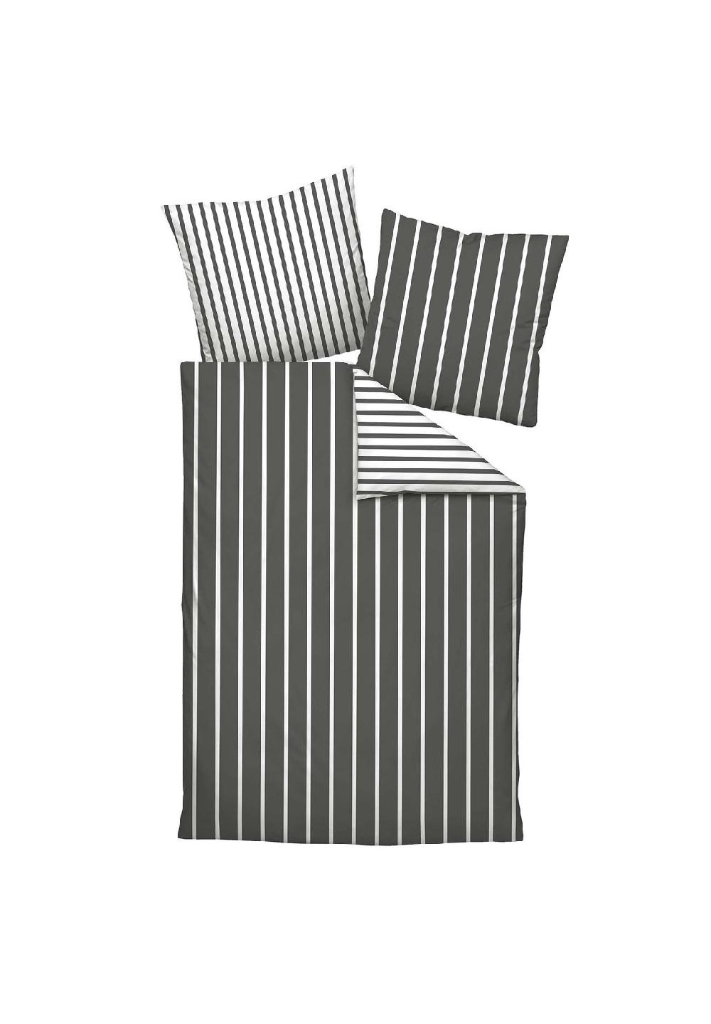 Janine® Bettwäsche 2 teilig - Modern Classics Mako-Satin Baumwolle mercerisiert Wendebett Streifen