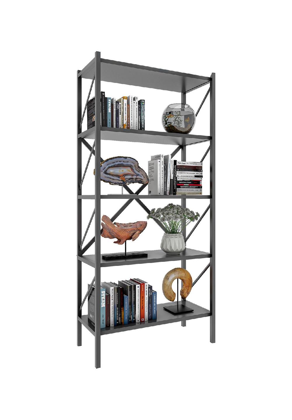 VCM. Holz Metall Aufbewahrung Stand Regal Bücherregal Deko Bücher Standregal Insasi 5