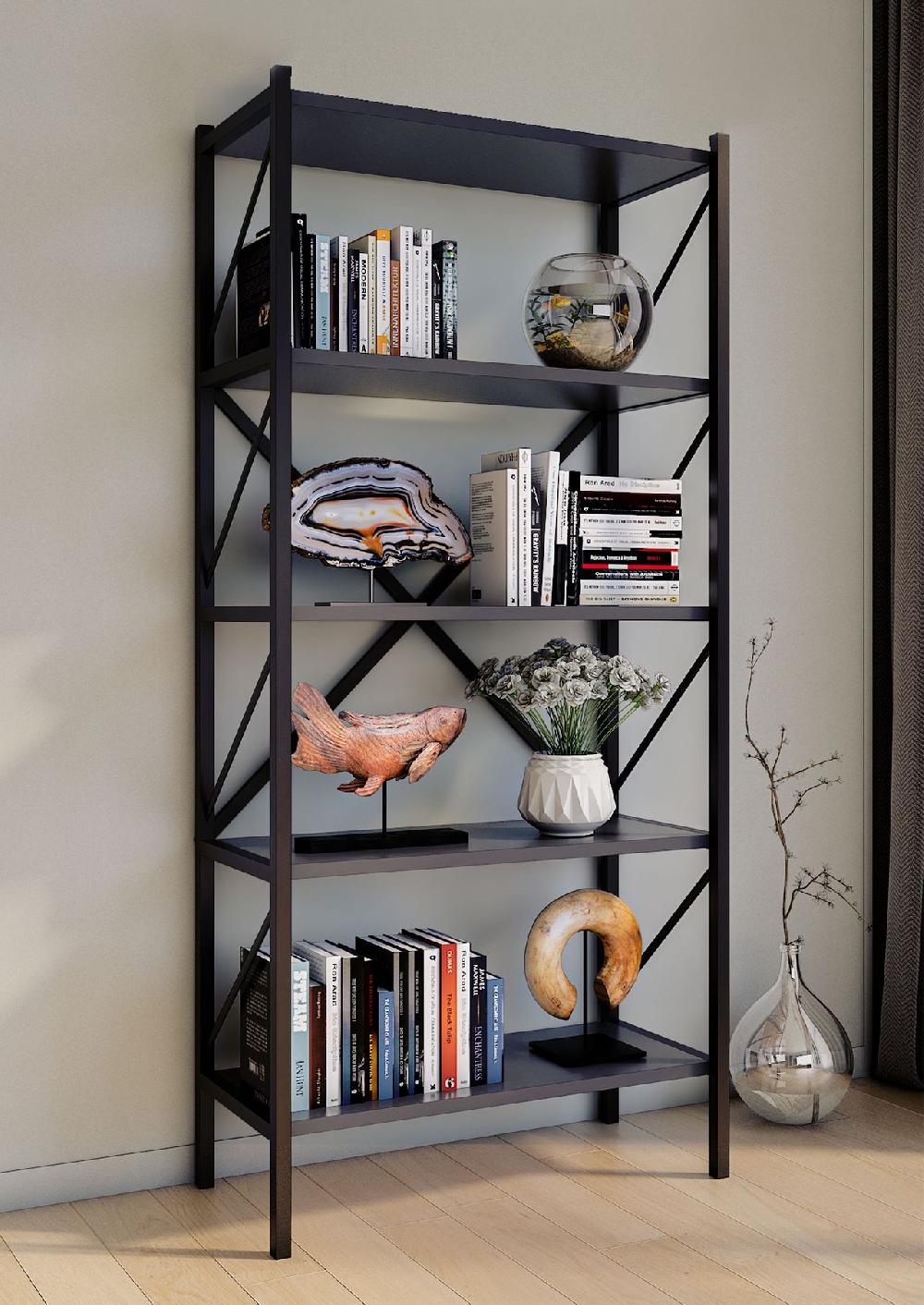 VCM. Holz Metall Aufbewahrung Stand Regal Bücherregal Deko Bücher Standregal Insasi 5 JETZT KAUFEN