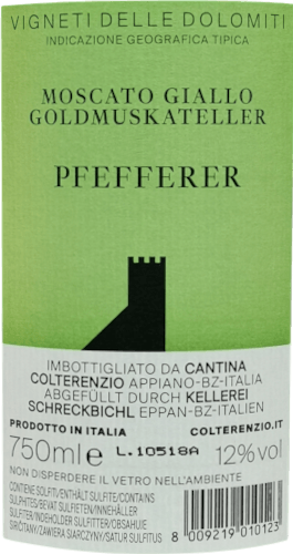 vinello Pfefferer Vigneti delle Dolomiti IGT - Kellerei Schreckbichl Online Outlet
