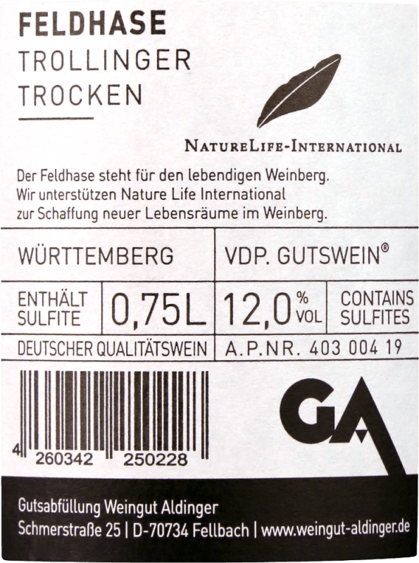 vinello Feldhase Trollinger trocken - Aldinger Schlussverkauf