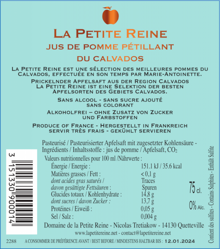 vinello La Petite Reine Jus de Pomme Pétillant - Bouvet Ladubay Vatertagsangebot