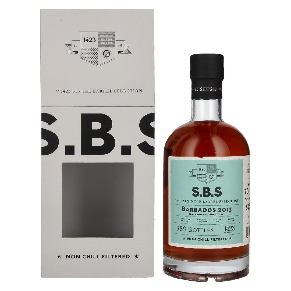 delicando 1423 S.B.S BARBADOS Bourbon and Port Cask 2013 52% Vol. 0 7l in Geschenkbox