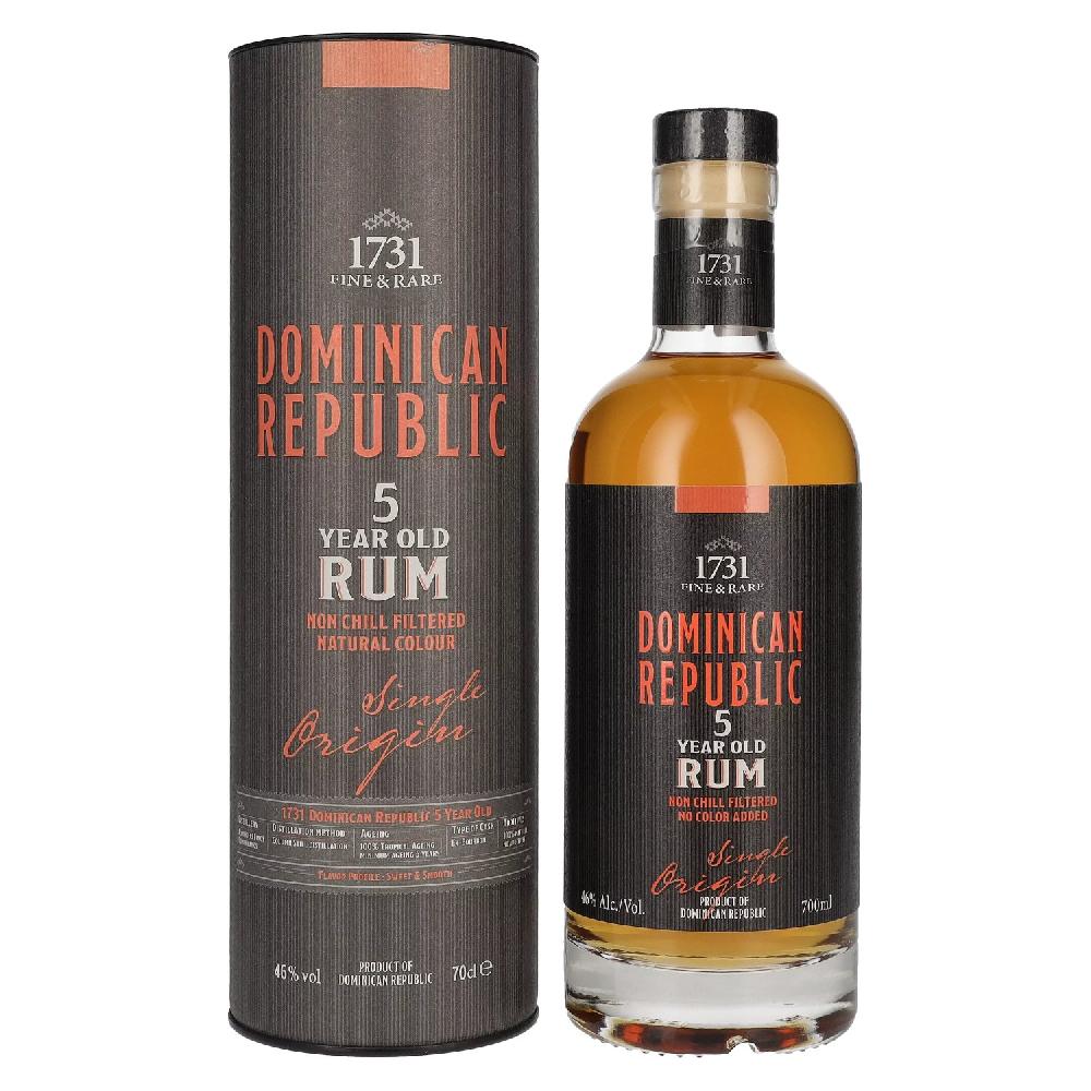 delicando 1731 Fine & Rare DOMINICAN REPUBLIC 5 Years Old Single Origin Rum 46% Vol. 0 7l in Geschenkbox