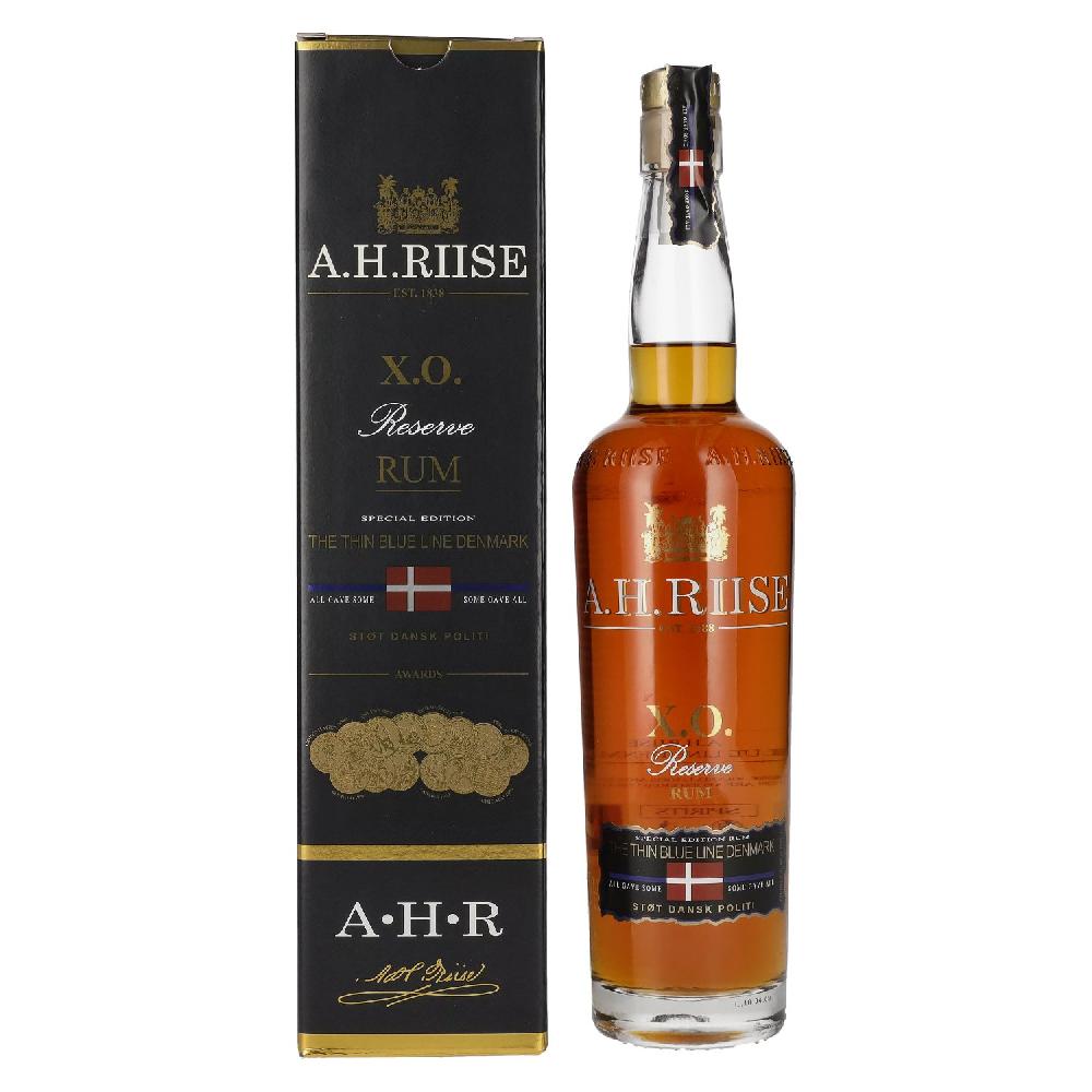 delicando A.H. Riise X.O. Reserve Rum THE THIN BLUE LINE DENMARK 40% Vol. 0 7l in Geschenkbox