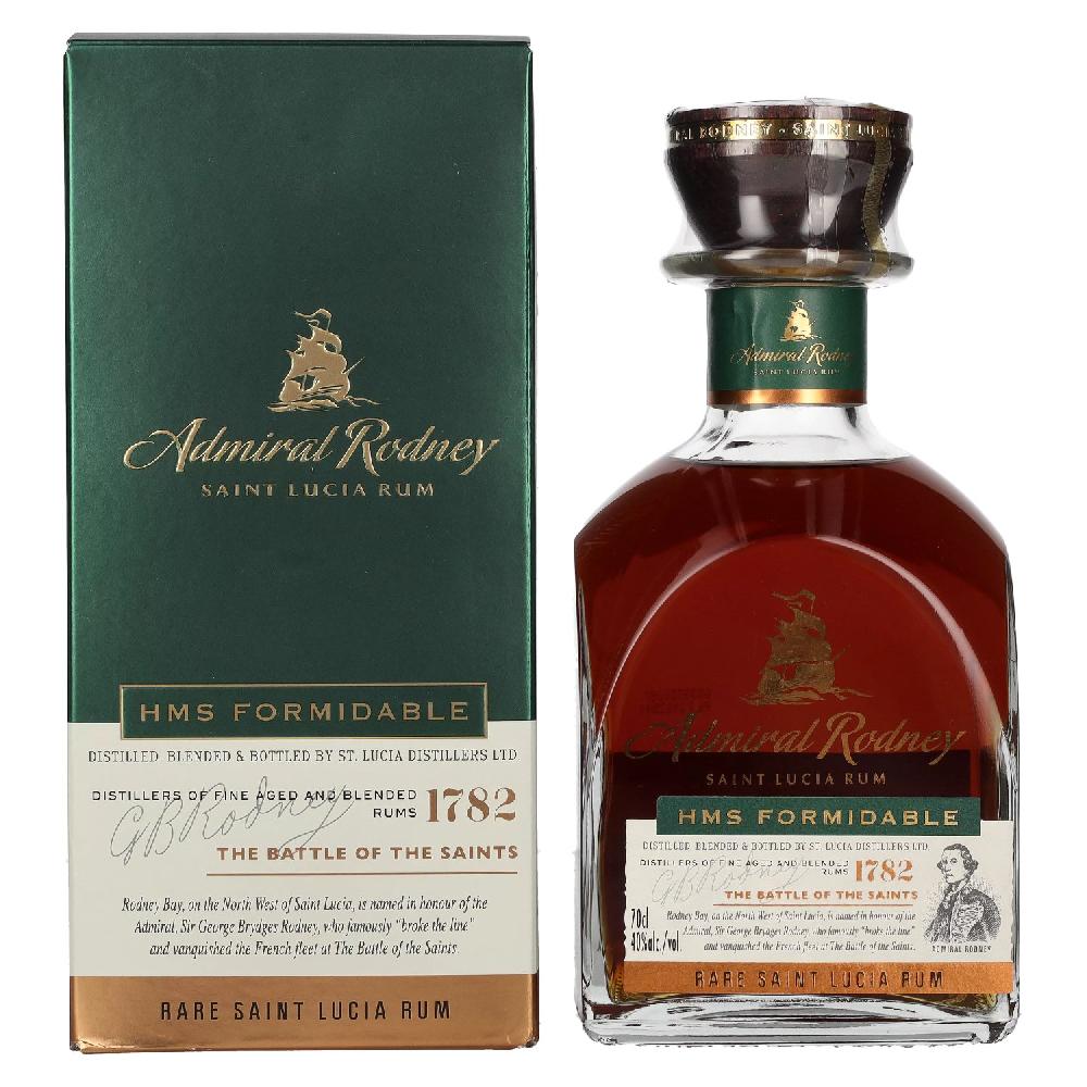 delicando Admiral Rodney HMS FORMIDABLE Rare Saint Lucia Rum 40% Vol. 0 7l in Geschenkbox