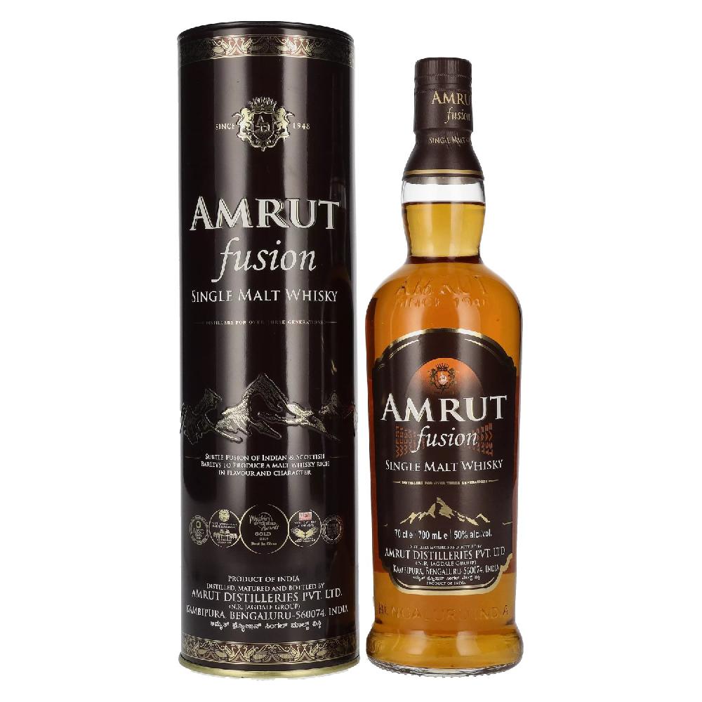 delicando Amrut Indian FUSION Single Malt Whisky 50% Vol. 0 7l in Tinbox