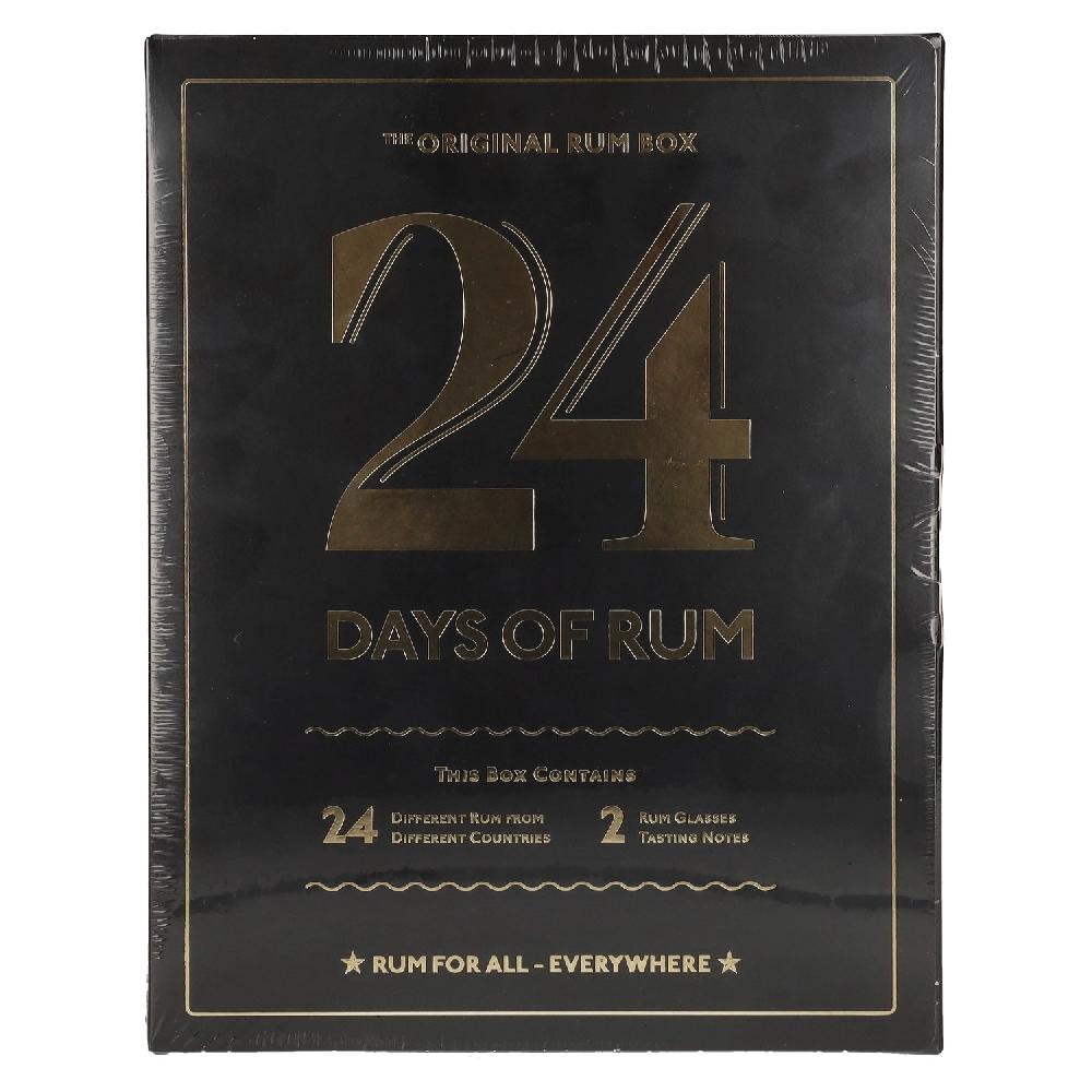 delicando 24 DAYS OF RUM The Original Rum Box Black Edition 41 3% Vol. 24x0 02l in Geschenkbox mit 2 Nosing Gläsern