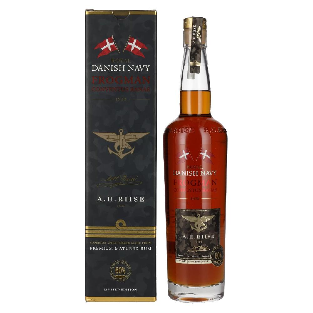 delicando A.H. Riise Royal DANISH NAVY FROGMAN Conventus Ranae Superior Spirit Drink 60% Vol. 0 7l in Geschenkbox