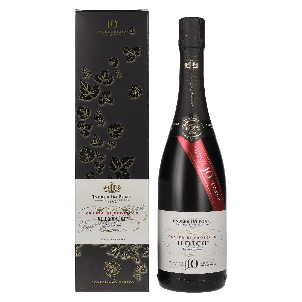 delicando Andrea Da Ponte Grappa di Prosecco Unica Da Ponte 10 Anni 40% Vol. 0 7l in Geschenkbox