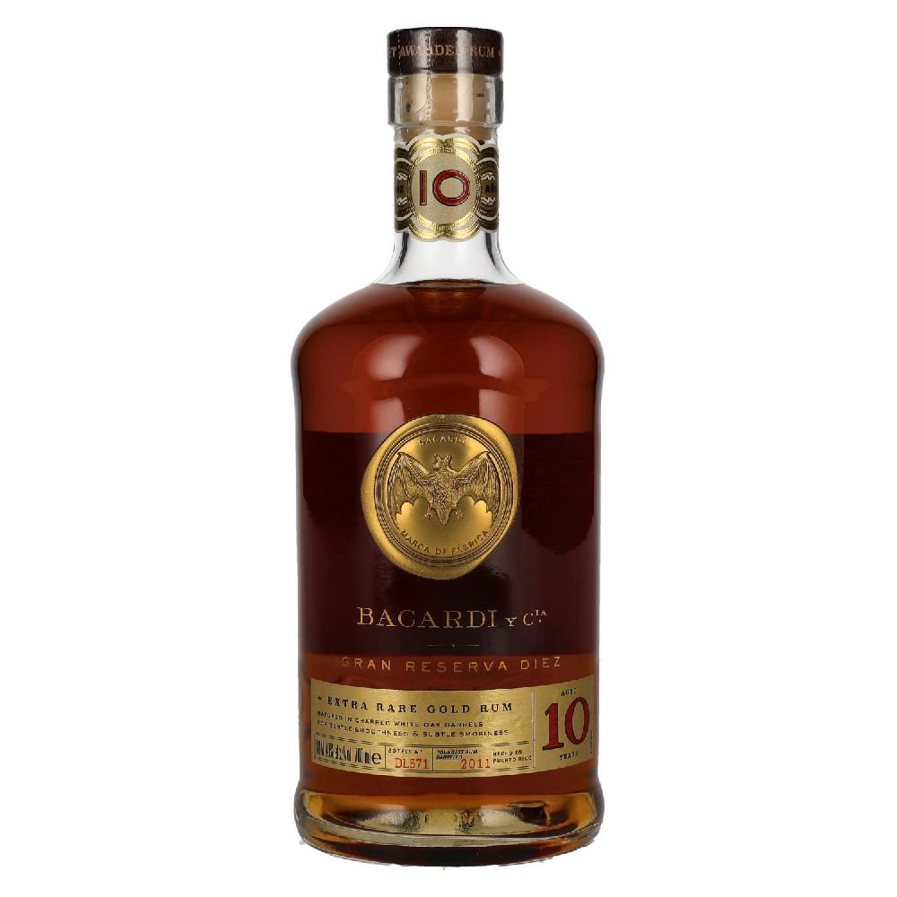 delicando Bacardi 10 Años Gran Reserva Diez Extra Rare Gold Rum 40% Vol. 0 7l