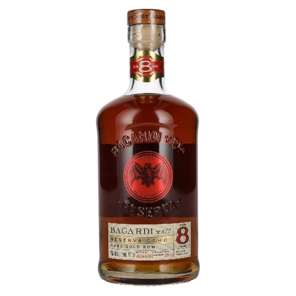 delicando Bacardi 8 Años RESERVA OCHO Rare Gold Rum 40% Vol. 0 7l