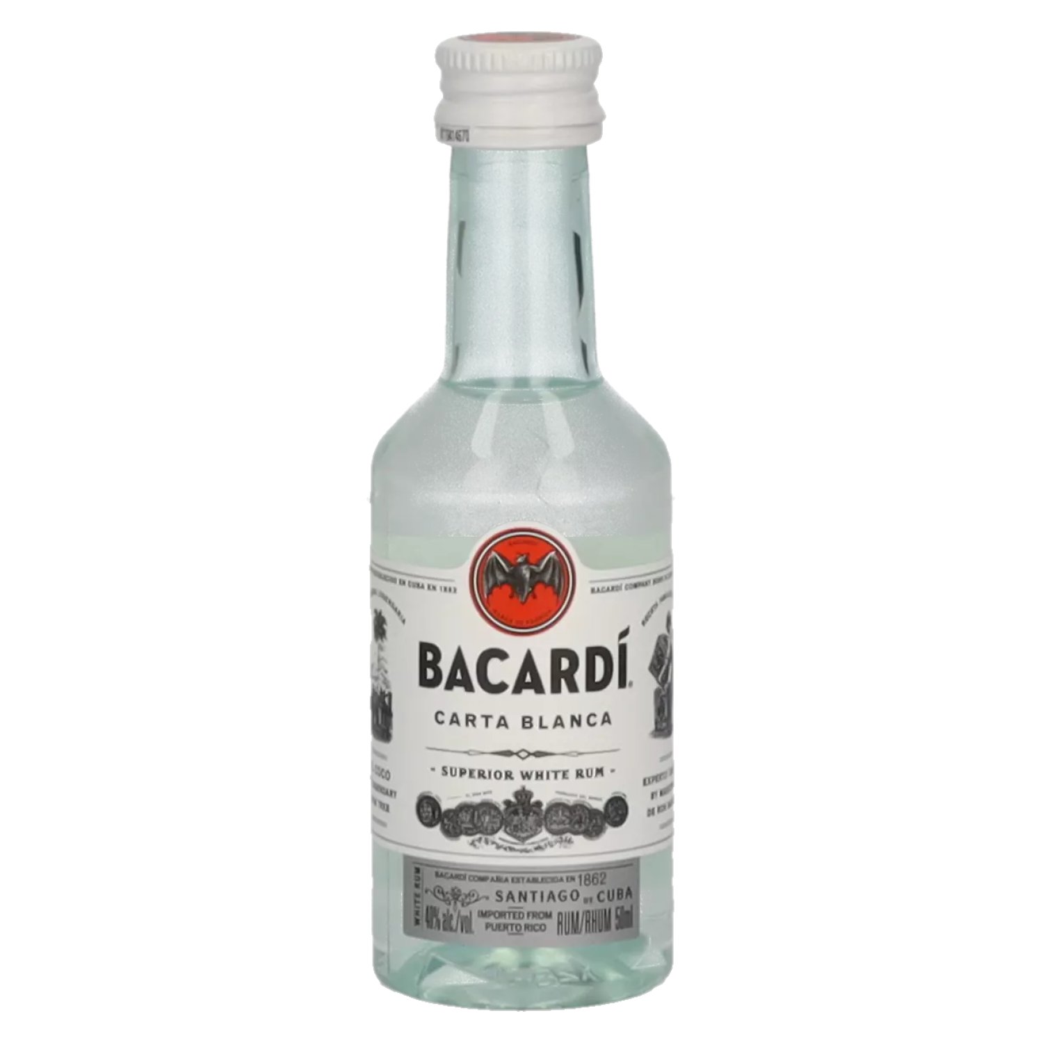 delicando Bacardi Ron Carta Blanca Superior 40% Vol. 0 05l PET