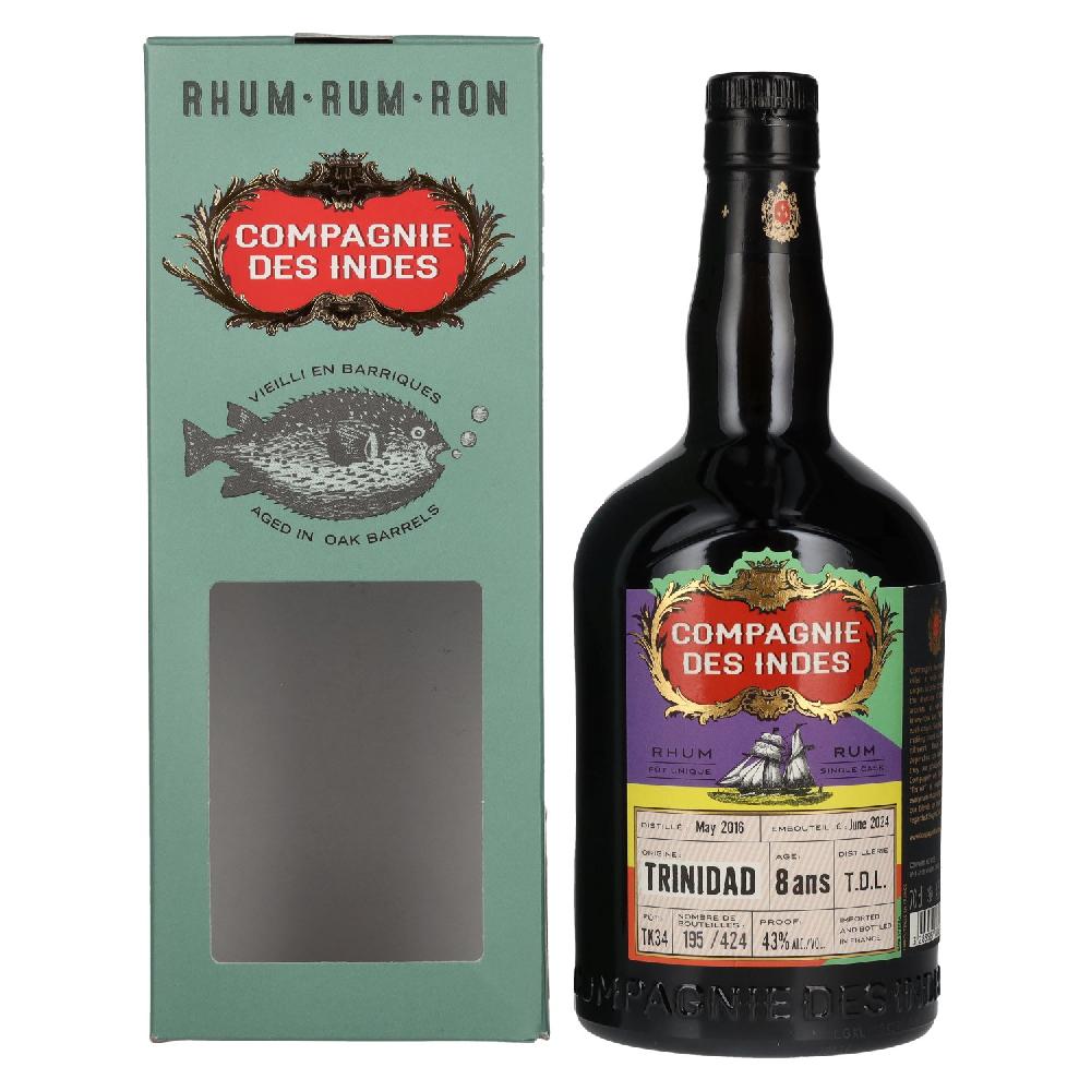 delicando Compagnie des Indes Trinidad T.D.L Rum Single Cask Strength 8 Years Old 2016 43% Vol. 0 7l in Geschenkbox
