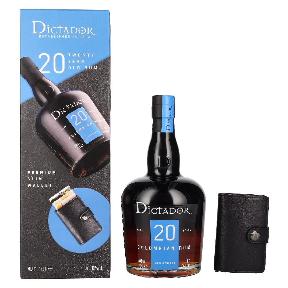 delicando Dictador 20 Years Old ICON RESERVE Colombian Rum 40% Vol. 0 7l in Geschenkbox mit Geldbörse