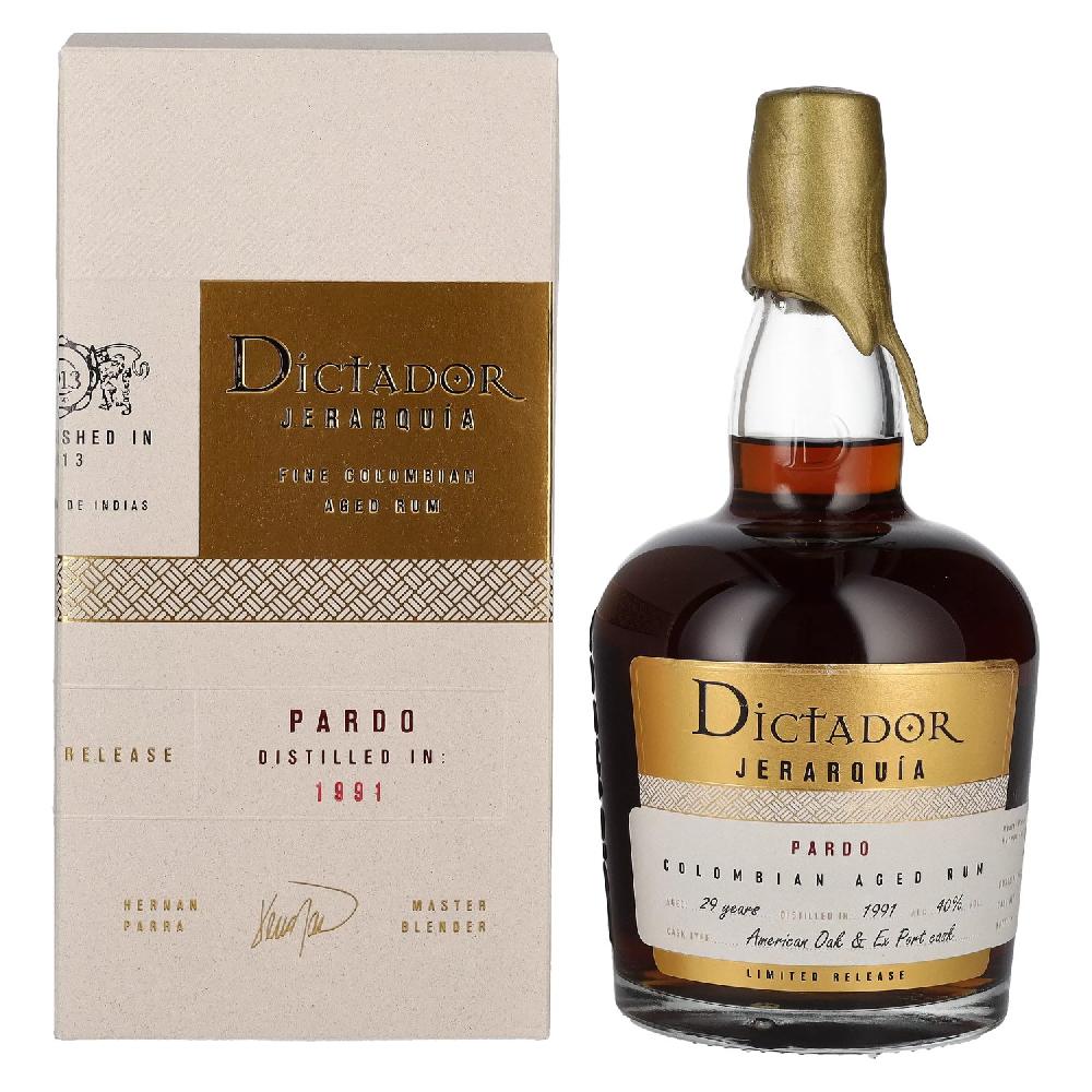 delicando Dictador JERARQUÍA 29 Years Old PARDO Rum 1991 40% Vol. 0 7l in Geschenkbox