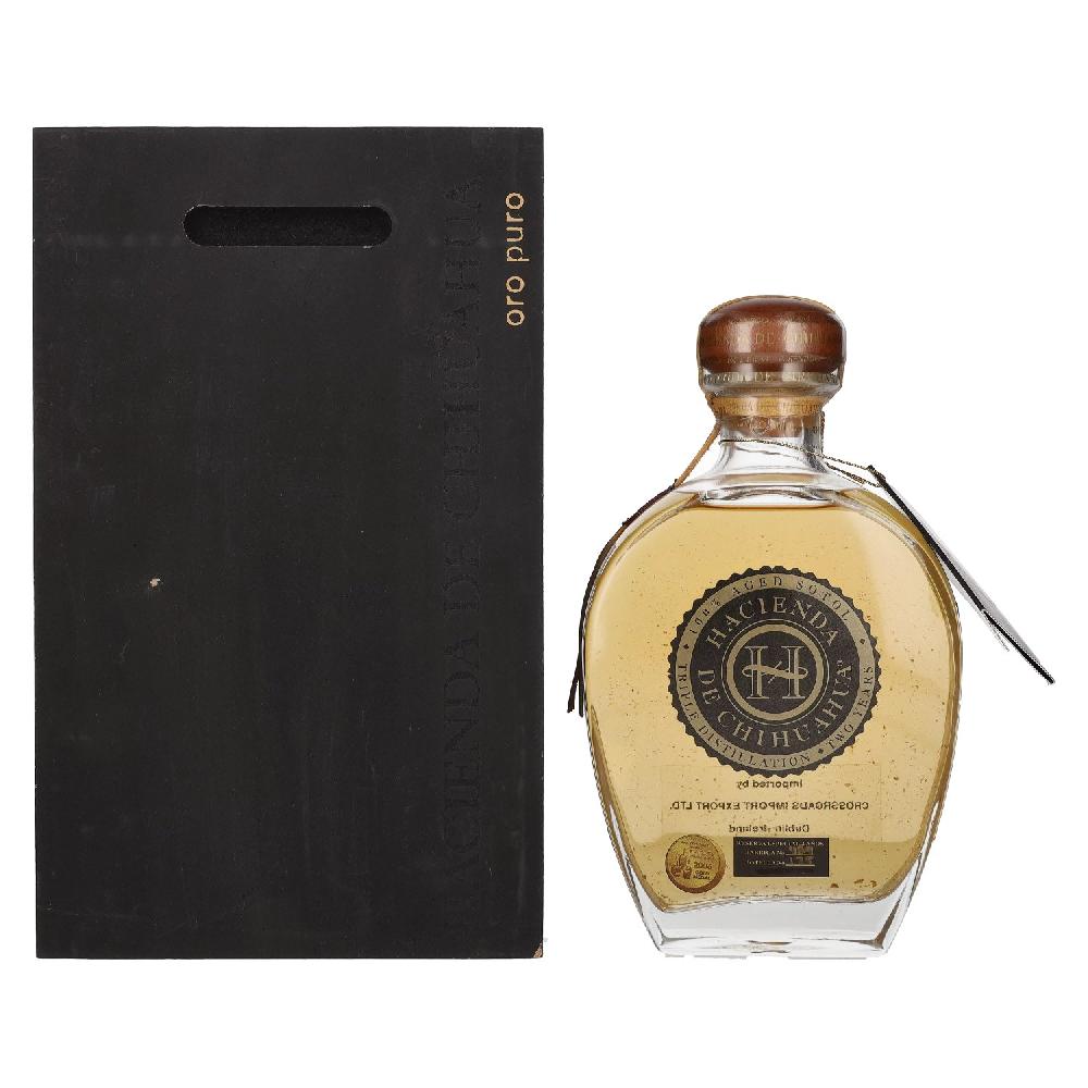 delicando Hacienda de Chihuahua Sotol Añejo mit Blattgold 38% Vol. 0 7l in Holzkiste