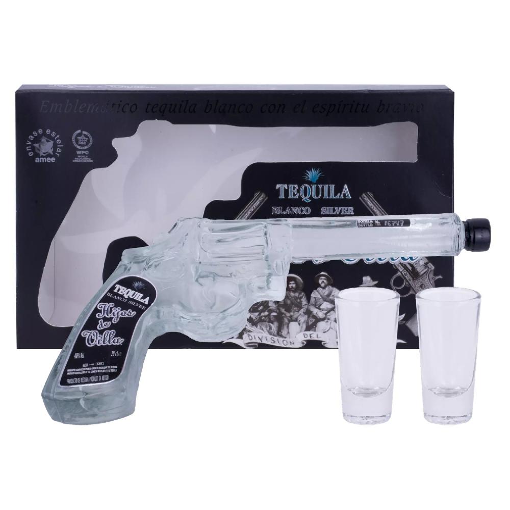 delicando Hijos de Villa Tequila Blanco Silver 40% Vol. 0 2l in Geschenkbox mit 2 Shotgläsern