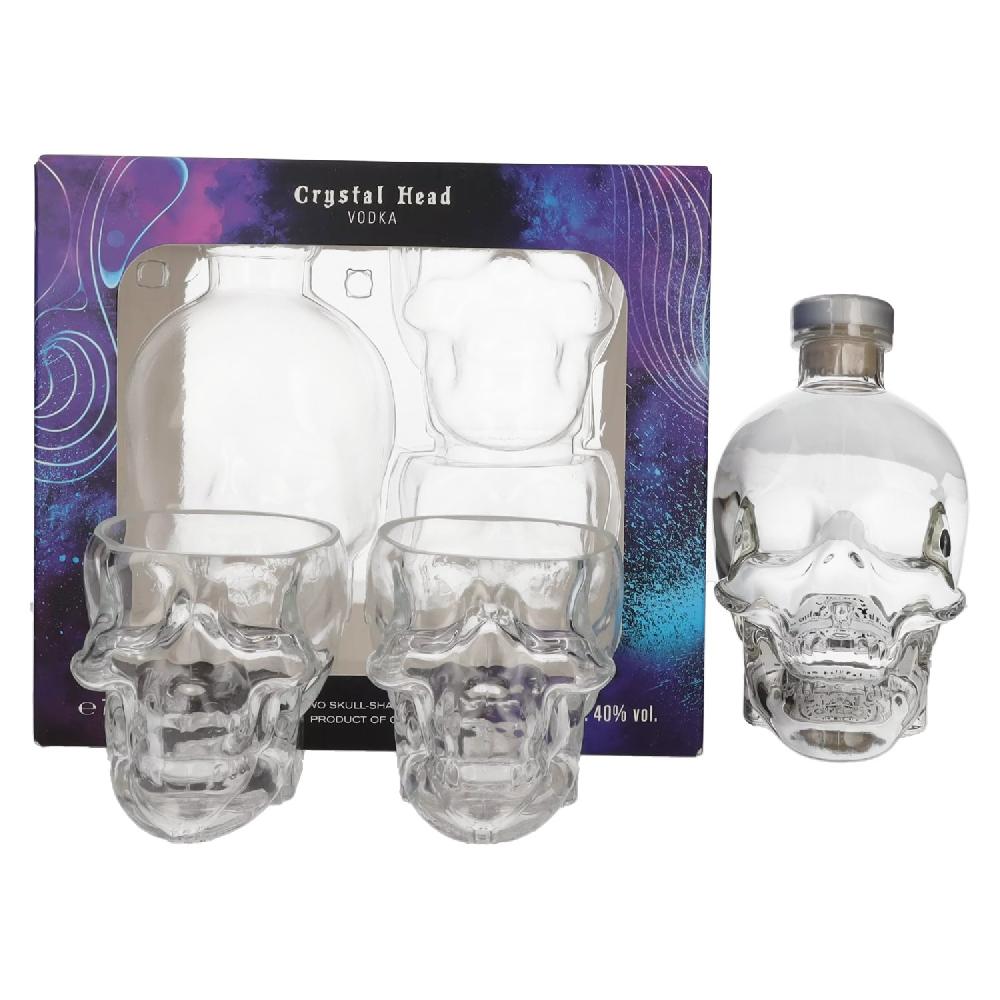 delicando Crystal Head Vodka 40% Vol. 0 7l in Geschenkbox mit 2 Gläsern