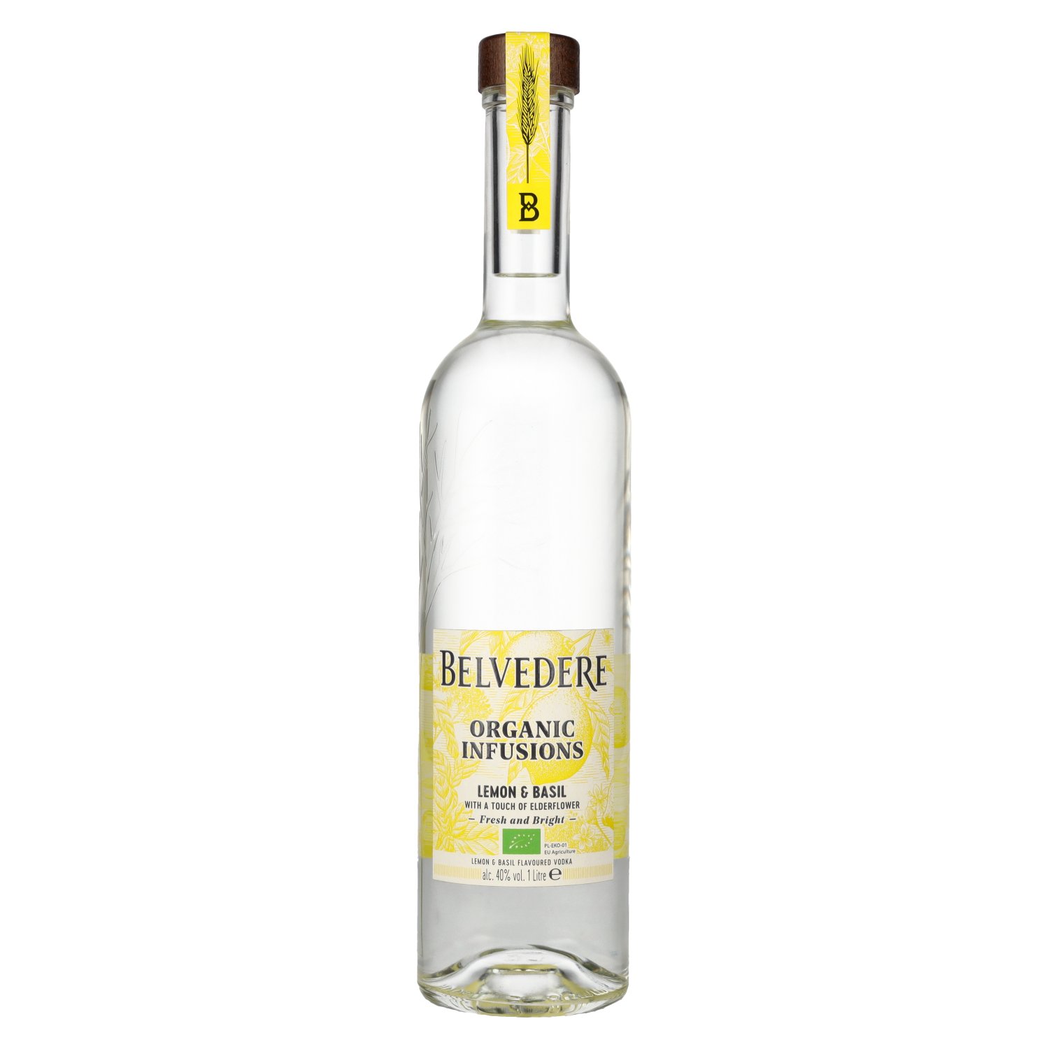 delicando Belvedere Organic Infusions Lemon & Basil Flavoured Vodka 40% Vol. 1l
