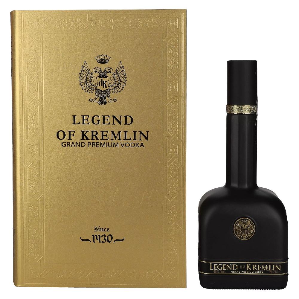 delicando Legend of Kremlin Premium Russian Vodka BLACK BOTTLE-GOLD BOOK 40% Vol. 0 7l in Geschenkbox
