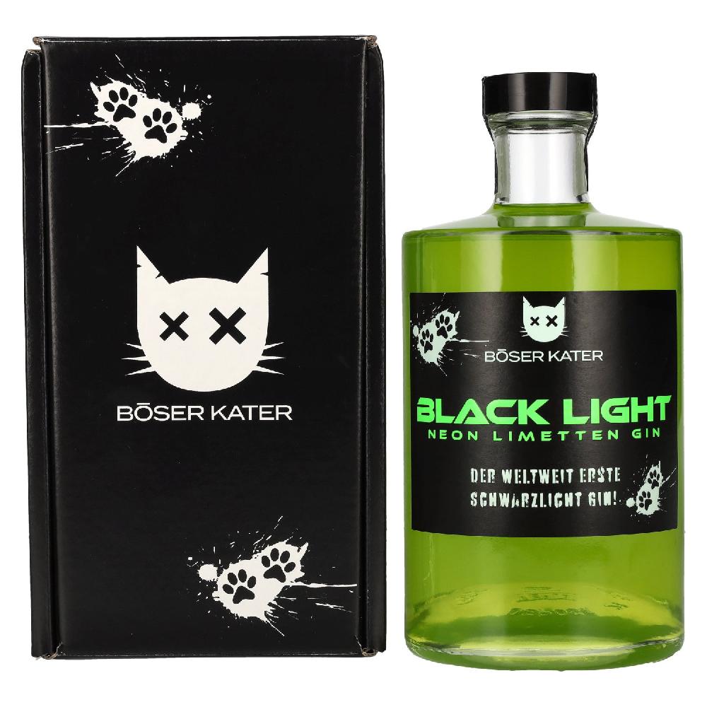delicando BÖSER KATER Black Light Neon Limetten Gin 40% Vol. 0 5l in Geschenkbox