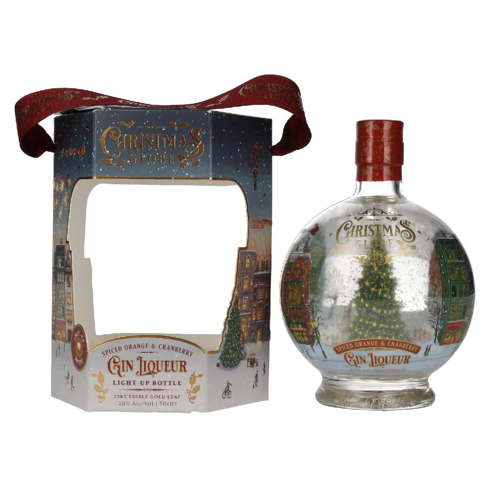 delicando Christmas Globe Spiced Orange & Cranberry Gin Liqueur Light-Up 20% Vol. 0 7l in Geschenkbox Clearance-Verkauf